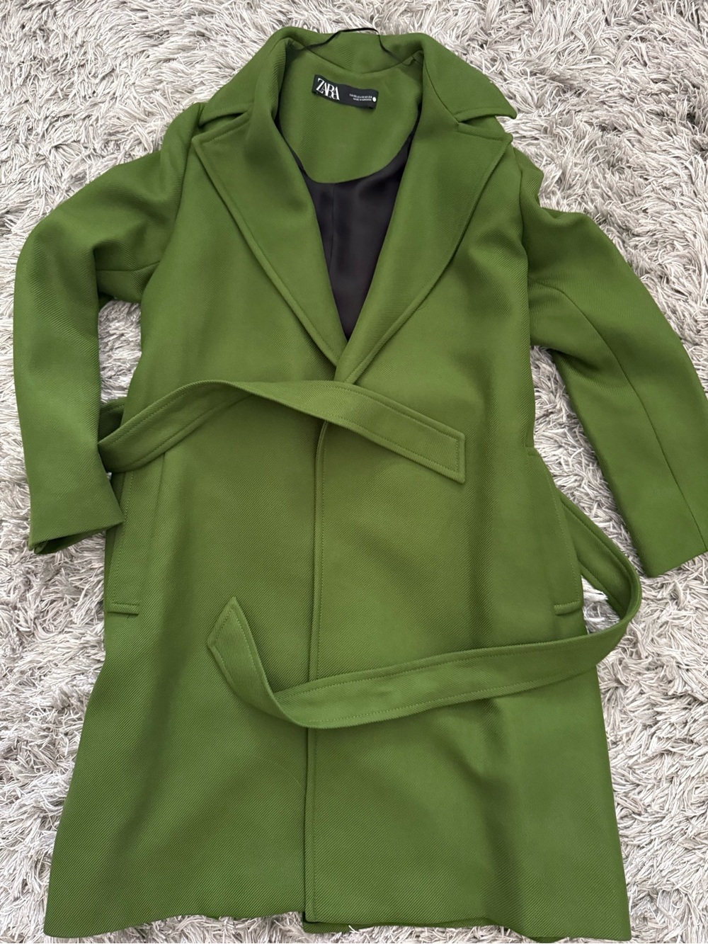 Zara Green Belted Trench Coat